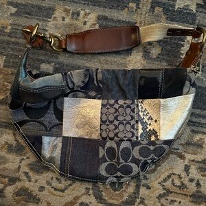 Coach demin patchwork hobo bag